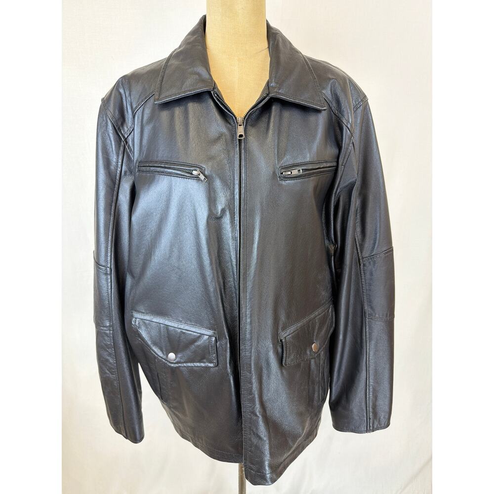 R&O Black Leather Jacket  XLarge #0572